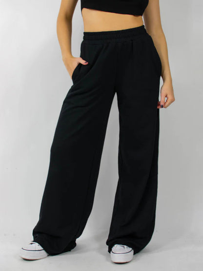 Elastic Waist Wide Leg Pants