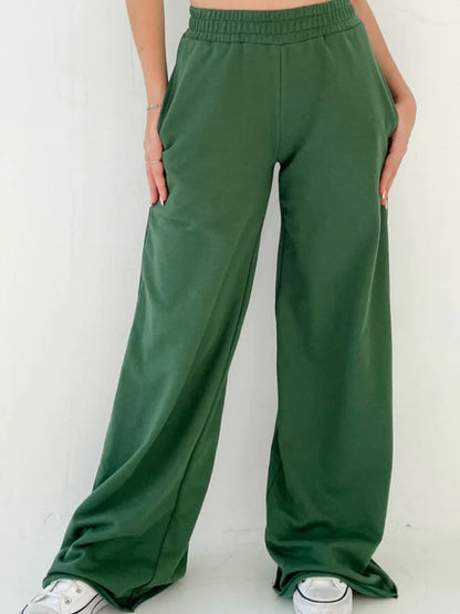 Elastic Waist Wide Leg Pants