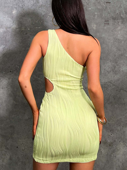 One Shoulder Cutout Mini Dress