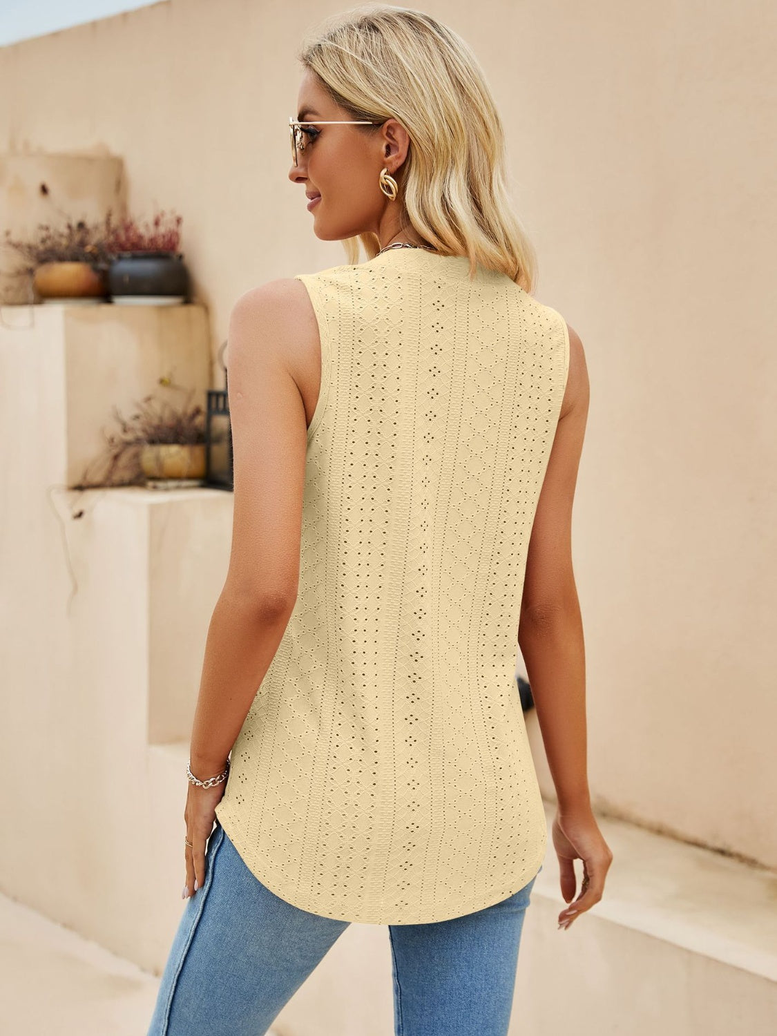 Lovelet Eyelet Notched Tank