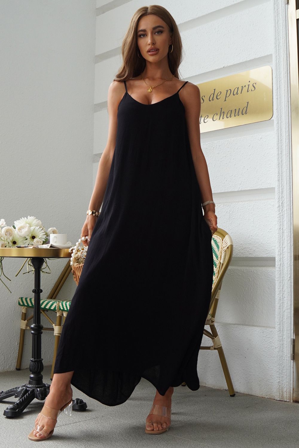 Devine Spaghetti Strap Maxi Dress