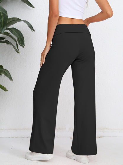 Elastic Waist Wide Leg Pants